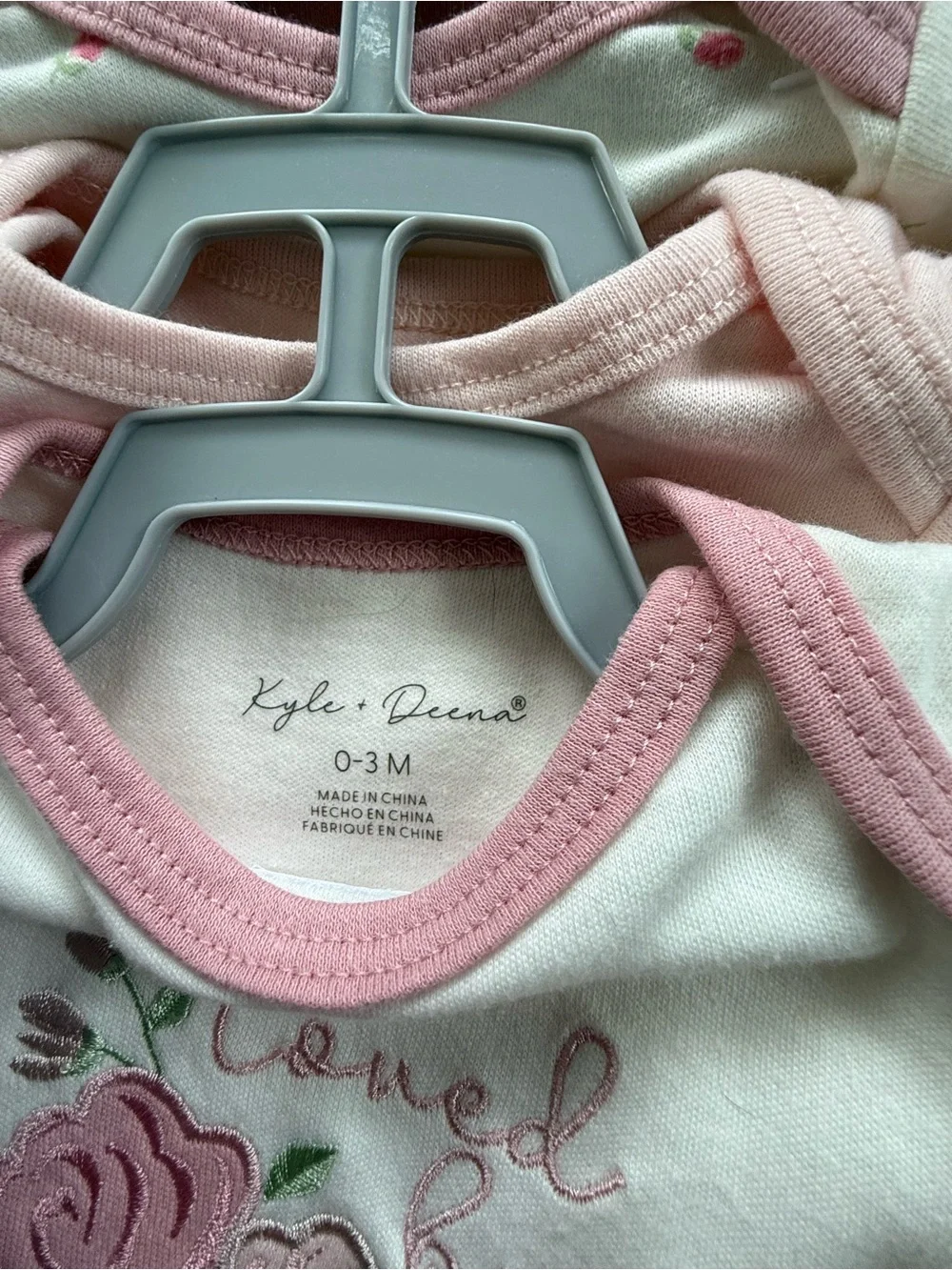 Baby Girls Pink & Cream Floral Bodysuit Set - 5 Pack 0-3M